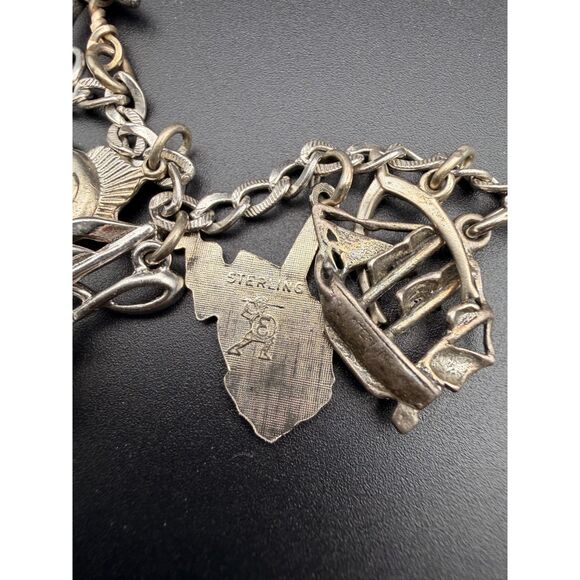 Lot of Two Vintage Sterling Charm Bracelets - Picture 11 of 14